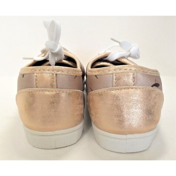 Baby Phat Women's 10M Alex Logo Repeat Print Rose Gold Sneakers New, No Box/Tags - Picture 4 of 8